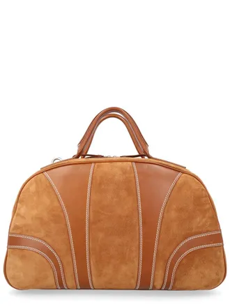 Dries Van Noten Mens Duffle Bag Brown Leather Shoulder