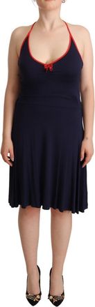 Roccobarocco Sleeveless Halter Sheath Midi Womens Dress