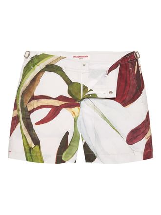 Orlebar Brown Bulldog floral-print swim shorts - White