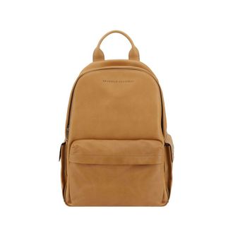 Brunello Cucinelli Brown Calf Leather Bos Taurus Mens Backpack