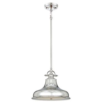 Netlighting Emery 1 Light Dome Ceiling Pendant Silver E27