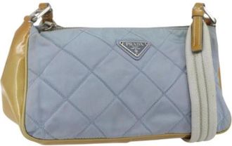 Prada Pre-owned Shoulder Bags, female, Blue, Size: ONE SIZE Pre-owned Nylon Shoulder Bag