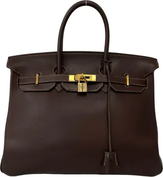 Herm&egrave;s Brown Gulliver Leather Handbag Tote Bag (Pre-Owned)
