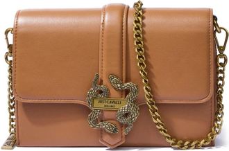 Just Cavalli Iconic Snakes Portafoglio Compatto Con Catena - Dames - Schoudertassen - Bruin - ONE Size - Tassen