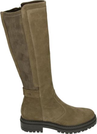 Nero Giardini Sportieve hoge laarzen in taupe su&egrave;de - Dames - Hoge Laarzen - Beige - 40 EU - Su&egrave;de - Schoenen