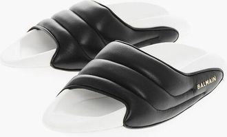 Balmain Quilted Leather B-IT-PUFFY Sandals with Sole 5cm size 41