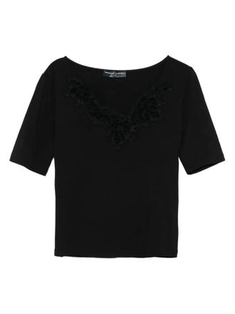 Ermanno Scervino lace-embellished V-neck top - Black