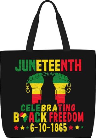 Generic Women Handbag Juneteenth Free-Ish Since 1865 Celebrate Black Freedom Handbag Casual Lightweight Shopping Bags, For Birthday, Holiday, Wedding, Gym, Sw