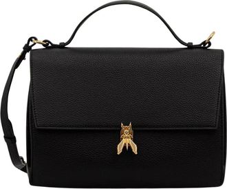 Patrizia Pepe Fly Top Handle - Dames - Handtassen - Zwart - ONE Size - Leer - Tassen
