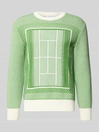 Lacoste Regular Fit Strickpullover aus Baumwoll-Mix Modell TENNIS COURT in Gruen, Gr&ouml;&szlig;e XXXL