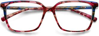 Etnia Barcelona Gera Bold Oversized Square Acetate Eyeglasses with Artistic Multicolored Pattern