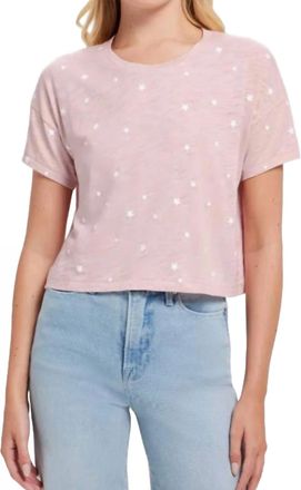 Goldie London Galaxy Drop Shoulder Crop Tee In Rose Quartz