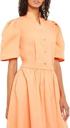Misook Puff Sleeve Front Button Shirt in Citrine at Nordstrom Rack, Size Medium
