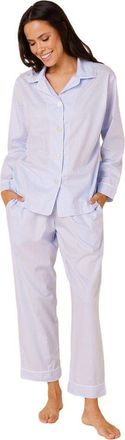 The Cats Pajamas Luxe Pima Pajama Set Conversational in Classic Gingham Blue at Nordstrom, Size X-Small