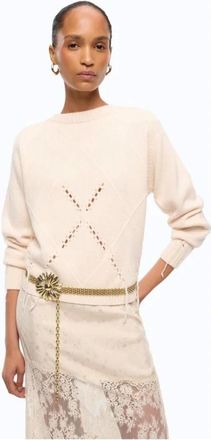 Pinko Pinko, Truien & Vesten, Dames, Beige, XS, Wol, Berna Ronde Hals Trui