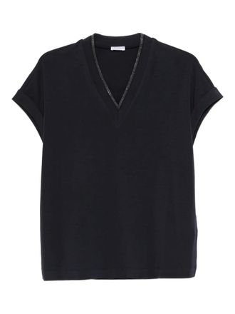 Brunello Cucinelli V-neck T-shirt - Blauw