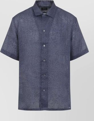 Brioni cuban bowling collar linen shirt print