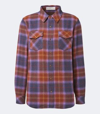 God's True Cashmere Vulcan tartan cashmere shirt with tigers eye