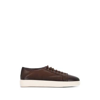Santoni Grainy-leather Sneakers