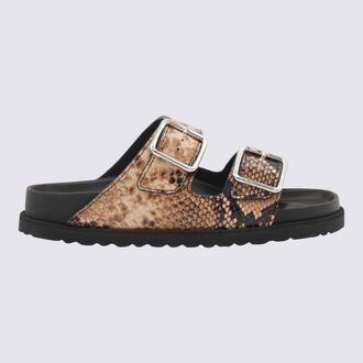 Birkenstock Brown And Black Leather Arizona Snake Sandals