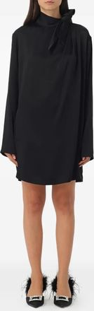 Semicouture tie-neck pocket dress - Black