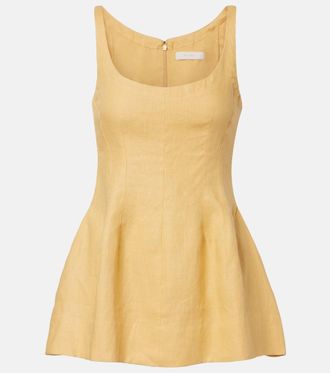 Faithfull The Brand Syna peplum linen top