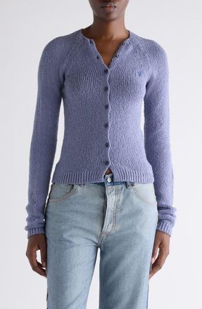 Acne Studios Boucl&eacute; Rib Cardigan in Steel Blue at Nordstrom, Size Xx-Small