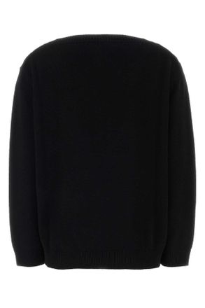Gucci Womens Black Wool Blend Oversize Sweater Nero Exterior: Cashmere Maglieria