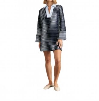 Tanya Taylor Whitney Mini Dress In Navy/cream