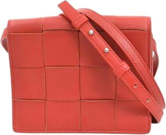 Bottega Veneta Pre-owned Cross Body Bags, female, Red, Size: ONE SIZE Pre-owned Vintage Leather Shoulder-Bag