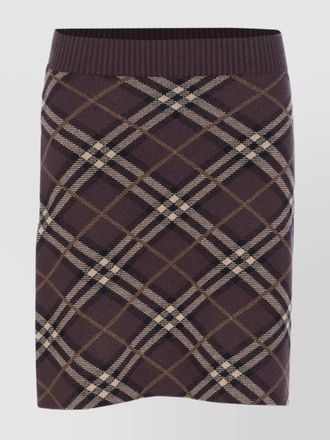 Burberry checkered knee-length skirt elastic waist