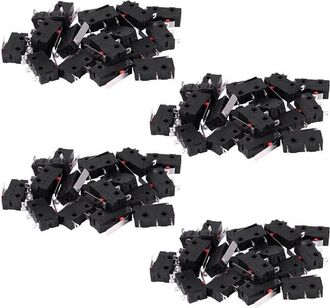 OEM 80 Unidades De Interruptores De L&iacute;mite Moment&aacute;neos De Pl&aacute;stico Spdt De 3 Pines, 125 V/250 V Ca, 5 A, Color Negro + Plata