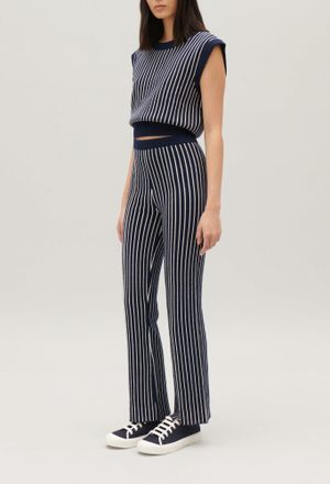 Claudie Pierlot Pantalon maille rayures