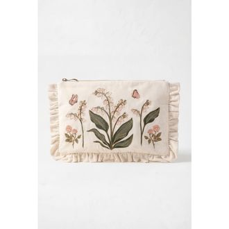 Elizabeth Scarlett Lily of the Valley Frill Pouch in Cream at Nordstrom