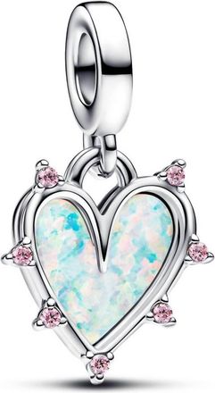 Pandora Womens Friendship Opalescent Double Dangle Charm In Silver
