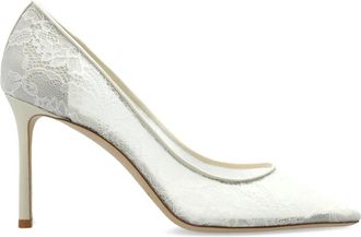Jimmy Choo London Romy 85 - Dames - Pumps - Wit - 41 EU - Leer - Schoenen