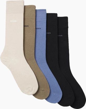 HUGO BOSS Mens Boss Black 5 PACK RS BUSINESS SOCKS - Multi - Size: 7/7.5/8/8.5/9/9.5/10/10.5/11