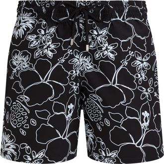Vilebrequin Men Swim Shorts Tropical Turtles Ink in Black at Nordstrom, Size X-Large