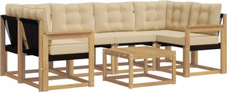 vidaXL Conjunto De Sof&aacute;s De Exterior 7 Uds. Y Beige Vidaxl
