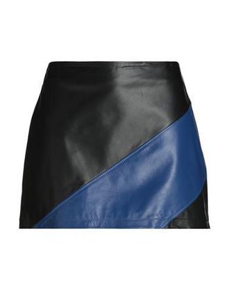 8 by YOOX LEATHER COLOR-BLOCK MINI SKIRT