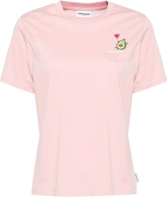 Chocoolate Avocado-motif T-shirt - women - Cotton - L - Pink