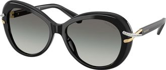 Swarovski SK6026F Asian Fit 100111 Womens Sunglasses Black Size 56