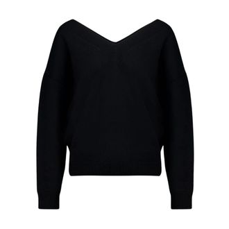 Tom Ford Truien & Vesten, Dames, Zwart, S, Kasjmier, Cashmere Off-the-Shoulder V-Neck Trui