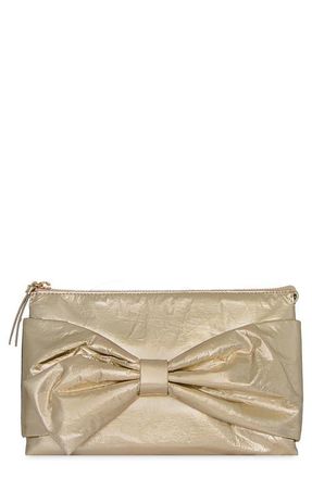 Rebecca Minkoff Bow Metallic Clutch in Gold at Nordstrom