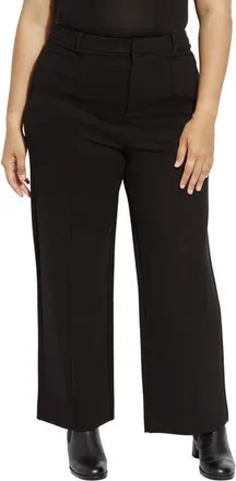 Lyss&eacute; Nadia High Waist Wide Leg Ponte Trousers in Black at Nordstrom, Size 1X
