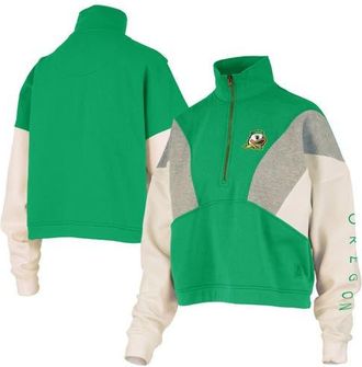 Pressbox Womens Pressbox Green Oregon Ducks Ferrara Color Block Quarter-Zip Sweatshirt at Nordstrom, Size Xx-Large