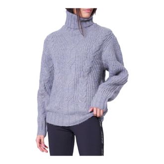 Silvian Heach Kabel Gebreide Coltrui - Dames - Coltruien - Grijs - S - Polyester - Truien & Vesten