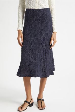 Veronica Beard Massimo Cotton Blend Lace Midi Skirt in Navy at Nordstrom, Size X-Small