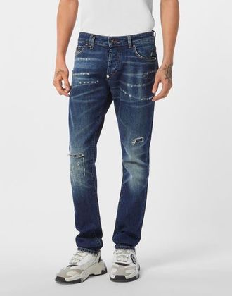 Philipp Plein Jeans Super Straight Cut Men in Malibu at Nordstrom, Size 33