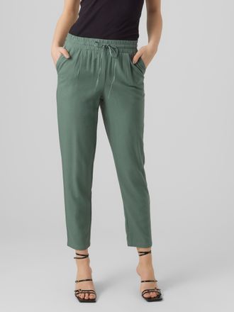 Vero Moda Schlupfhose VERO MODA VMJESMILO MW ANKLE PANTS WVN NOOS, Damen, Gr. XL (42), N-Gr, gr&uuml;n (laurel wreath), Web, Obermaterial: 55% Viskose, 45% Leinen, u